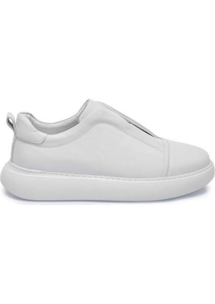 Beyaz Hakiki Deri Erkek Sneaker - E25I1AY57225-A26
