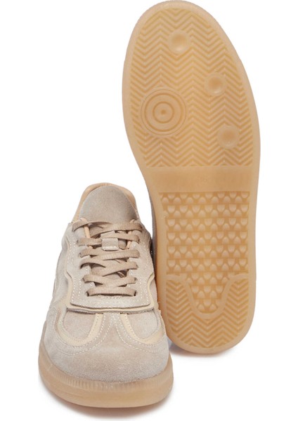 Bej Süet Deri Kadın Sneaker - K25I1AY68024-B79