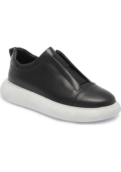 Siyah Deri Erkek Sneaker - E25I1AY57225-A23