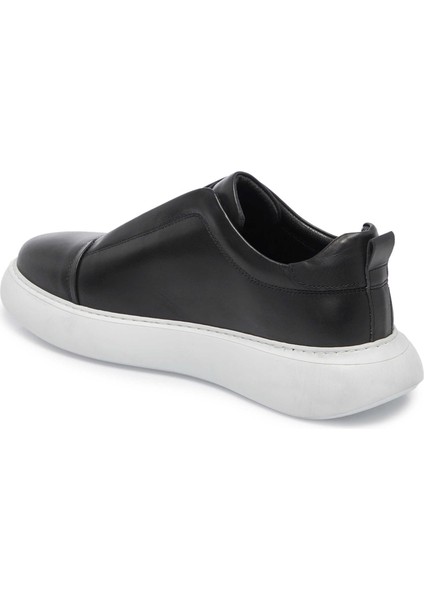 Siyah Deri Erkek Sneaker - E25I1AY57225-A23