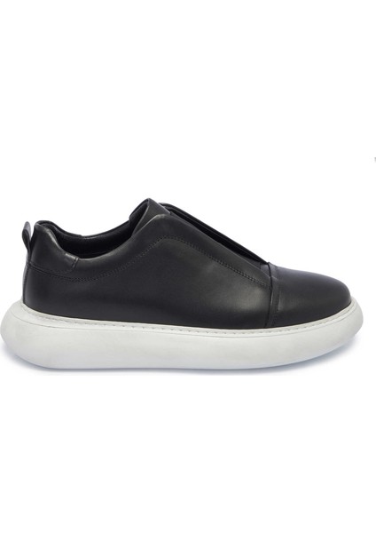 Siyah Deri Erkek Sneaker - E25I1AY57225-A23
