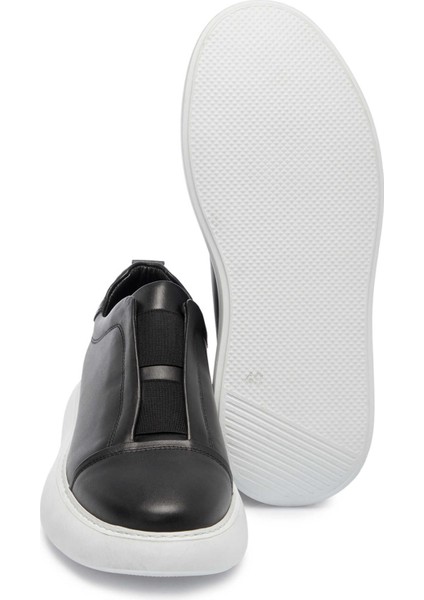 Siyah Deri Erkek Sneaker - E25I1AY57225-A23