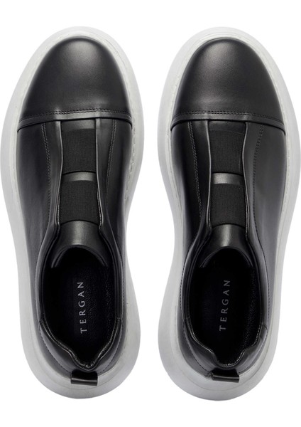 Siyah Deri Erkek Sneaker - E25I1AY57225-A23