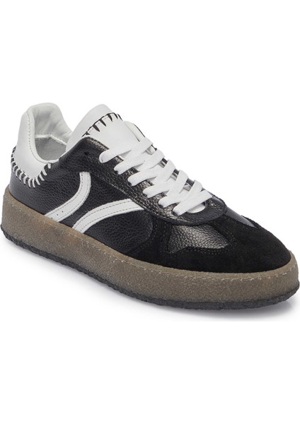 Siyah Hakiki Süet Deri Kadın Sneaker - K25I1AY68025-A01