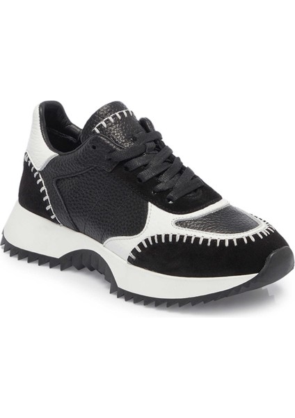 Siyah Deri Kadın Sneaker - K25I1AY68035-A23