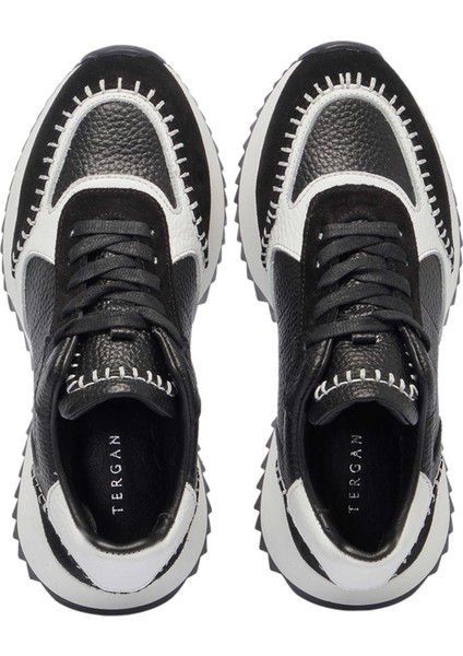 Siyah Deri Kadın Sneaker - K25I1AY68035-A23