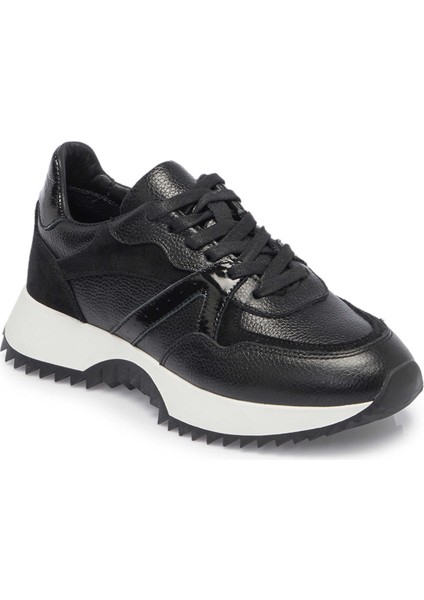Siyah Hakiki Deri Kadın Sneaker - K25I1AY68034-A23