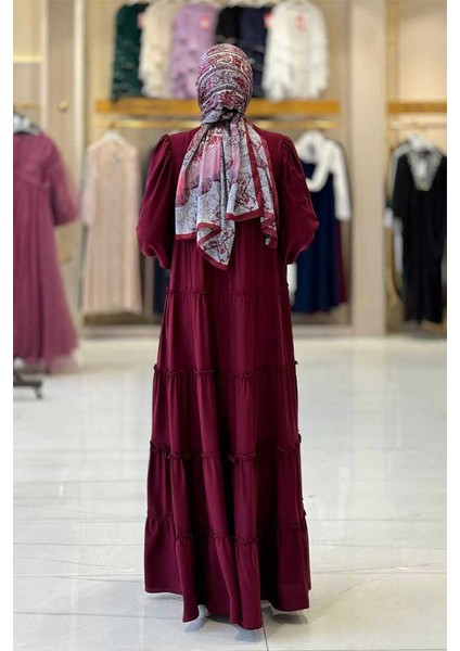 Katlı Salaş Elbise 6023 Bordo fiyatları