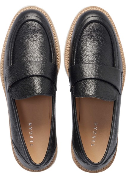 Siyah Hakiki Deri Kadın Loafer - K25I1AY68026-A23