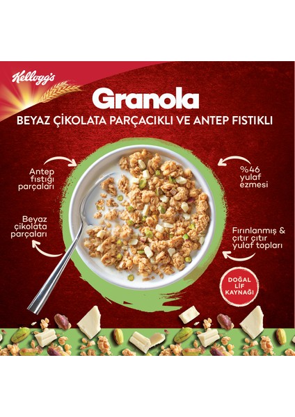 Granola 60 G x 15 Adet, Çikolata Parçacıklı ve Fındıklı, Kurutulmuş Meyveli, Beyaz Çikolatalı ve Antep Fıstıklı