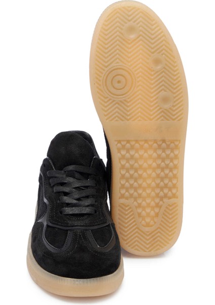 Siyah Süet Deri Kadın Sneaker - K25I1AY68024-A01