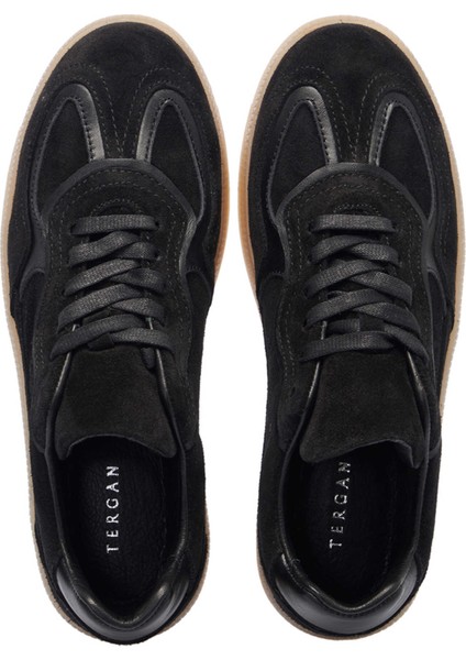 Siyah Süet Deri Kadın Sneaker - K25I1AY68024-A01