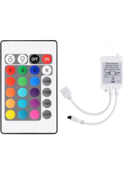 24 Tuşlu Uzaktan Kumanda + DC12V LED Denetleyici Rgb Kontrol Kutusu Ir Işık Şeridi Denetleyicisi Için 5050 2835 Rgb Işık Şeridi (Yurt Dışından)