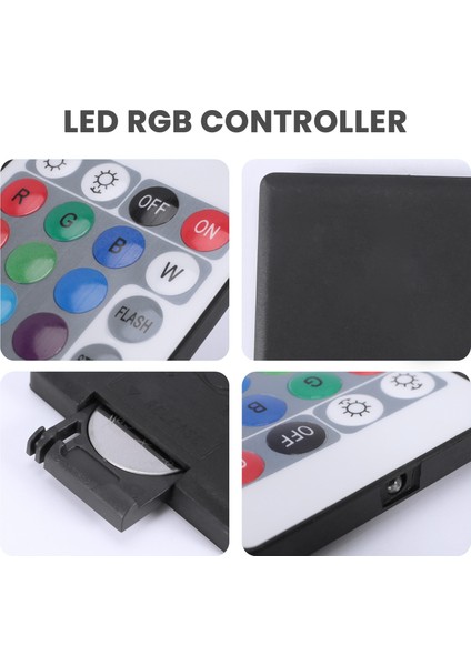 LED Rgb Kontrol Cihazı Kontrolü Ir Fb 24 Tuş Beyaz 12V (Yurt Dışından)