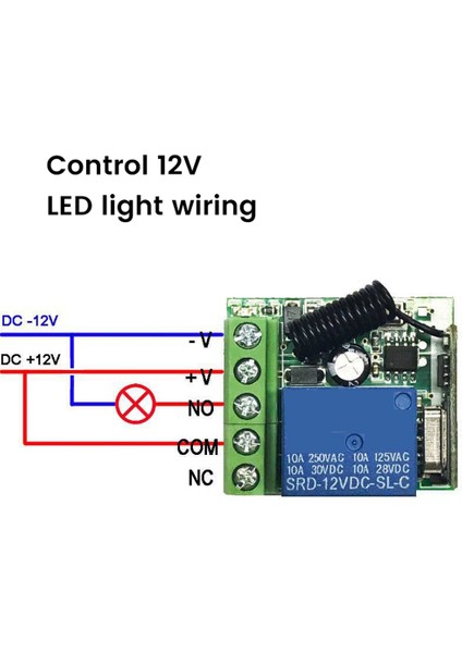 433 Mhz Rf Kablosuz Anahtar Alıcı Dc 12 V Tek Röle Alıcı Modülü ile 2 Adet Evrensel Kablosuz Uzaktan Kumanda (Yurt Dışından) fırsatları