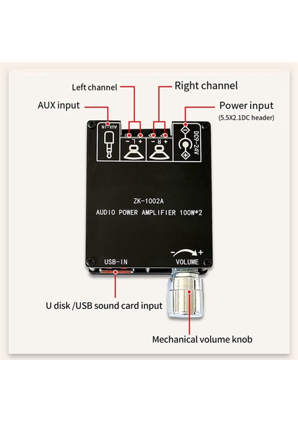 ZK-1002A 5.1 Bluetooth Güç Amplifikatörü Kartı 100W Kanal Amplifikatörü Kartı Ses Kutusu Için Kısa Devre Koruması ile (Yurt Dışından)