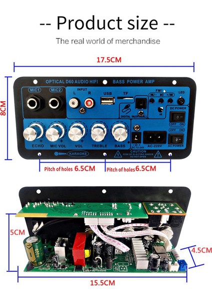 D60 50W Subwoofer Güç Amplifikatörü Kartı Optik Ses 12V24V220V Bluetooth Ses Amplifikatörü Kartı Ses Abd Fişi (Yurt Dışından)