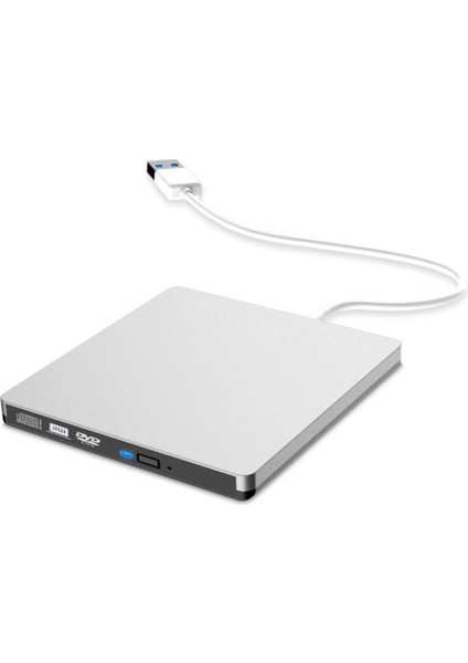 Usb3.0 Harici CD Çalar 12.7mm Tepsi Tipi Ultra Ince Dvd-Rw Optik Sürücü Kaydedici Bilgisayar Dizüstü Bilgisayar Için (Gümüş) (Yurt Dışından)