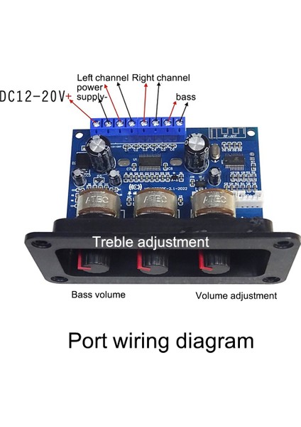 2.1 Kanal Dijital Güç Amplifikatörü Kurulu 2X25W+50W Bluetooth 5.0 Subwoofer D Sınıfı Ses Amplifikatörü Kurulu Dc 12-20V (Yurt Dışından)