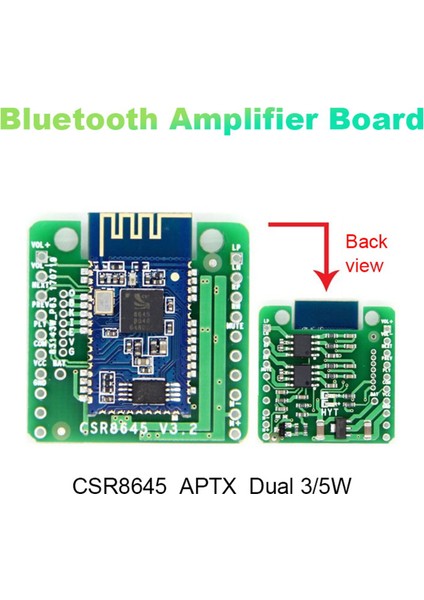 Bluetooth Amplifikatör Kartı Modülü 5.0 Ses Alıcısı CSR8645 Aptx Çift 5W Hoparlör Ses Amplifikatörü (Yurt Dışından)