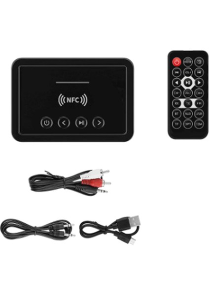 Nfc Bluetooth Alıcı Verici Bt5.0 Fm Stereo Aux 3.5mm Jack Rca Optik Kablosuz Eller Serbest Çağrı Bluetooth Ses (Yurt Dışından)