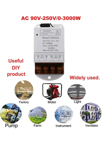 433MHZ Kablosuz Uzaktan Kumandalı Anahtar Ac 110V/120V/220V/30A 1ch Röle Rf Pompa Güvenlik Sistemi Için Uzaktan Kumanda Işık Anahtarları (Yurt Dışından) fırsatları