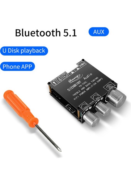 YS-T50L Bluetooth Dijital Amplifikatör Kartı 50WX2 Bt5.1 Ön Uç Yüksek Bas Ayarı Stereo Ses Amplifikatörü DC5-26V (Yurt Dışından)