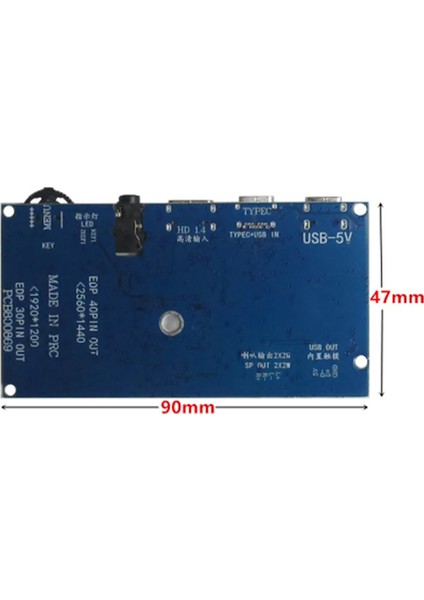 Edp 30PIN Tn IPS LCD Ekran Görüntüleme Dıy Modifikasyonu Type-C HDMI Uyumlu Sürücü Kontrol Kartı (1920X1080) (Yurt Dışından)