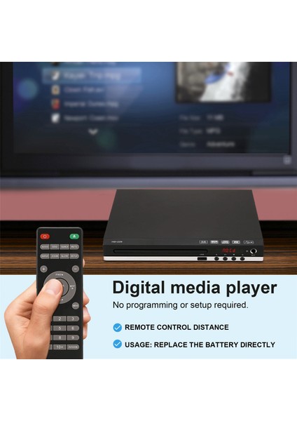Hd 1080P Cd/evd/vcd DVD Oynatıcı Çıkışları USB ve Mikrofon Portlu Ev Dijital Medya Oynatıcısı Ab Fişi (Yurt Dışından) fırsatları
