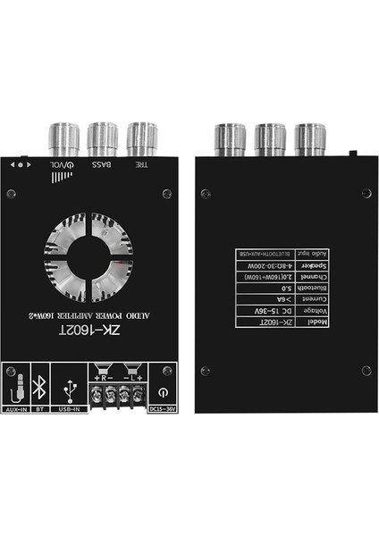 ZK-1602T Bluetooth Dijital Güç Amplifikatörü Modülü 2X160W TDA7498E 2.0 Kanal Bluetooth Ses Güç Amplifikatörü Kartı (Yurt Dışından)