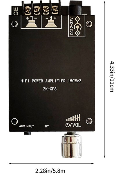 Zk-Xps 5.0 Bluetooth Güç Amplifikatörü Kartı Çift 150W Kanal Amplifikatör Kartı, Ses Kutusu Için Kısa Devre Koruması ile (Yurt Dışından)