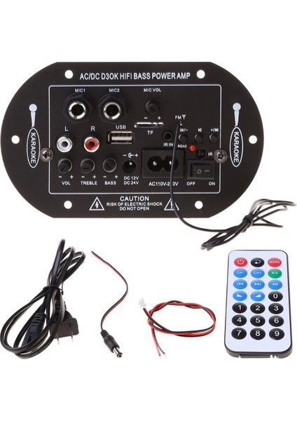 12V 24V Bluetooth Amplifikatör Kurulu 30-120W Hifi Çift Mikrofon Arayüzü Araba Subwoofer Amplifikatör Modülü (Abd Tak) (Yurt Dışından)