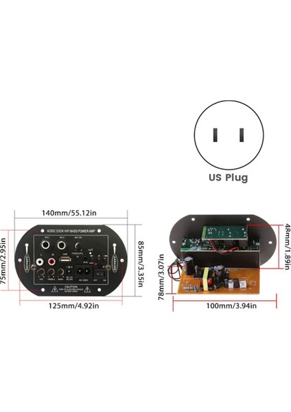 12V 24V Bluetooth Amplifikatör Kurulu 30-120W Hifi Çift Mikrofon Arayüzü Araba Subwoofer Amplifikatör Modülü (Abd Tak) (Yurt Dışından)