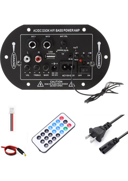 12V 24V Bluetooth Amplifikatör Kurulu 30-120W Hifi Çift Mikrofon Arayüzü Araba Subwoofer Amplifikatör Modülü (Abd Tak) (Yurt Dışından)