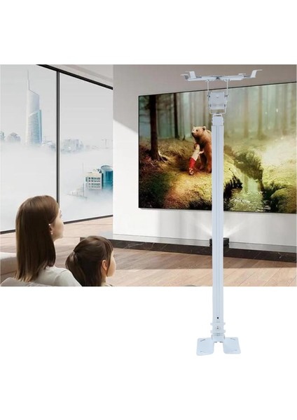 Projektör Askısı Kare Tüp 60CM-120CM Duvar Montajı 4 Delikli Çok Işlevli Kullanışlı Projektör Askı Braketi (Yurt Dışından)