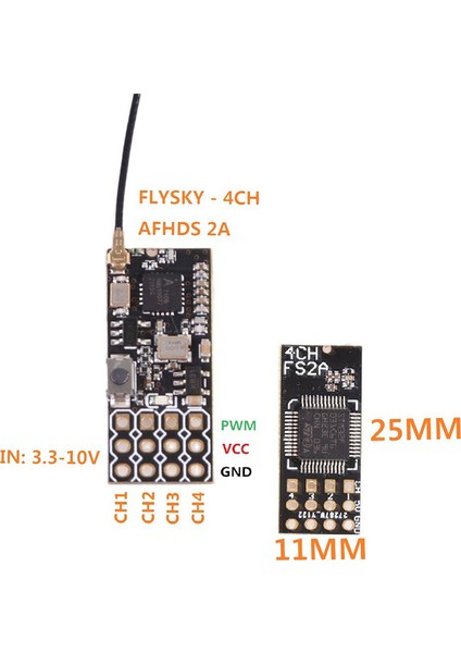 FS2A 4ch Afhds 2A Mini Uyumlu Alıcı Pwm Çıkışı Flysky I6 I6X I6S / Fs-I6 FS-I6X FS-I6S Için (Yurt Dışından)