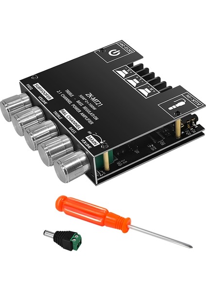 ZK-MT21 Dijital Güç Amplifikatörü Kartı 50WX2+100W 2.1 Kanal Aux+Bt5.0 Yüksek Düşük Tonlu Süper Bas Güç Amplifikatörü Kartı (Yurt Dışından)