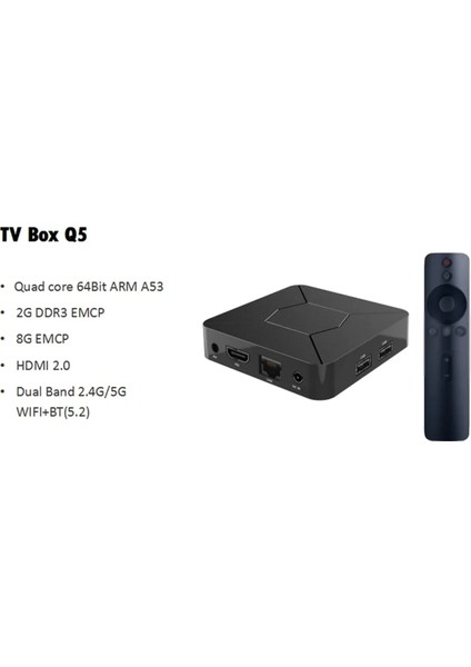 Q5 Mini Akıllı Tv Kutusu 2.4g/5g Wıfı Bt5.0 2g 8g 100M Android 10.0 Tv Kutusu Medya Oynatıcısı Allwinner H313 4K Hdr Ab Fişi (Yurt Dışından)