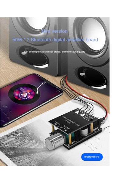 ZK-502L Modül 5.0 Bluetooth 2 x 50W Dijital Güç Amplifikatörü Kartı Hıfı Ateş Yüksek Güç 2.0 Stereo Geliştirme (Yurt Dışından)