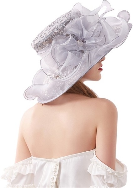 Yeni Büyük Siperlikli Organze Güneş Şapkası Sıcak Elmas Çiçekli Güneş Şapkası Kadın Yaz Deniz Kenarı Güneş Şapkası Şifon File Şapka (Yurt Dışından) modelleri