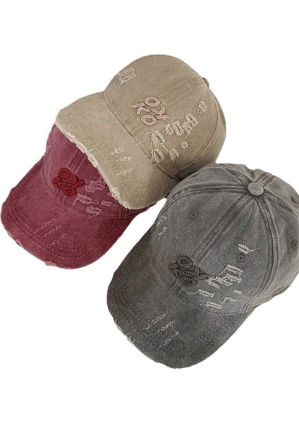 Kadınlar Için Retro Yıkanmış Eskitilmiş Delik Beyzbol Şapkası Bahar ve Yaz Tüm Maçlar Için Büyük Baş Çevresi Güneş Koruma Siperliği Ördek Gagası Şapka (Yurt Dışından) fiyatları