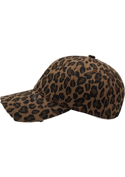Moda Kişiliği Delik Leopar Desenli Beyzbol Şapkası Bahar ve Yaz Yıkanmış Pamuklu Kalkan Şapkası Rahat Şapka (Yurt Dışından) fiyatları