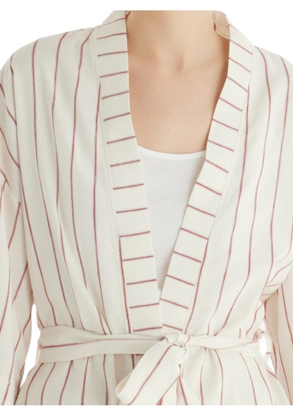 Kadın Kimono 60557 - Bordo Çizgili fırsatları