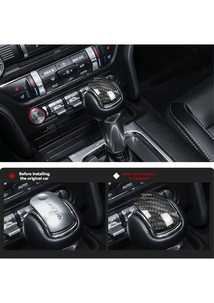Karbon Fiber Iç Mekan Araba Vites Başlığı Üst Kapak Dekoratif Sticker Ford Mustang 2015-2023 Için (Yurt Dışından) fiyatları