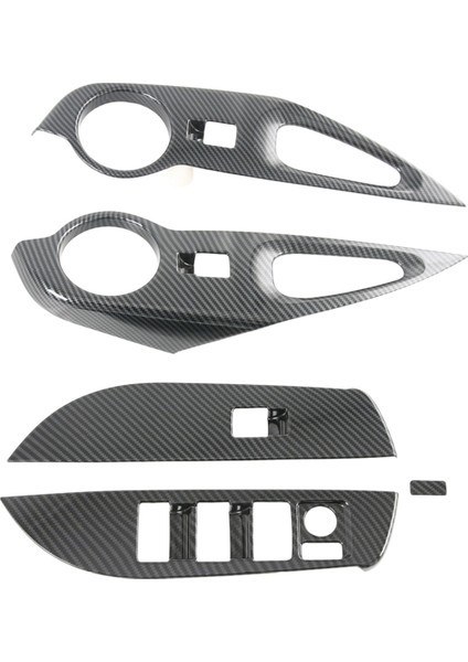 Araba Cam Anahtarı Paneli Kapağı Cam Kaldırma Kontrol Trim Sticker Toyota Corolla Cross 2020 Lhd Karbon Fiber (Yurt Dışından)