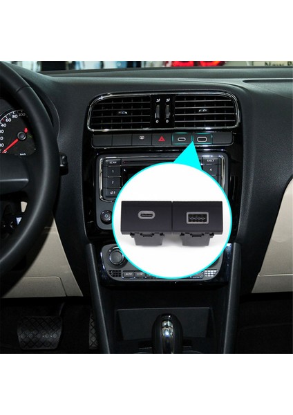 Araba Şarj Soketi Çift USB Pd Tip C Şarj Çıkışı Güç Adaptörü Telefon Volkswagen Polo 11-13 Için (Yurt Dışından)