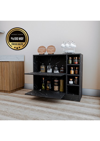 Lima Mdf Kahve Köşesi Kiler Dolabı Çok Amaçlı Dolap Mutfak Dolabı