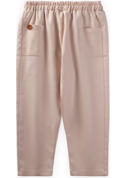 Cep Detaylı Pantolon 8-12 Yaş Krem
