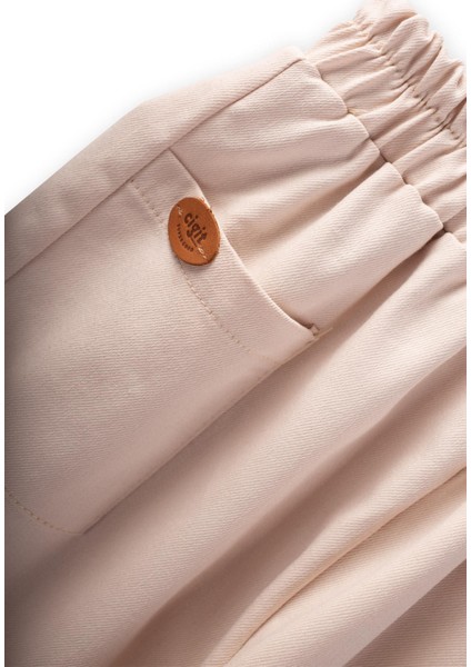 Cep Detaylı Pantolon 8-12 Yaş Krem
