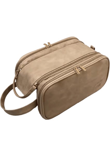Seyahat Çantaları Erkek Kadın Kozmetik Çantası Su Geçirmez Makyaj Çantaları Organizatör Büyük Kapasiteli Kozmetik Tuvalet Çantası Washbag Organizadores Renk:camel (Yurt Dışından)